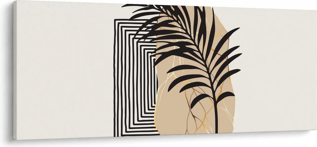 Tablou - Abstracție cu frunze tropicale N⁰3 (120x50 cm)