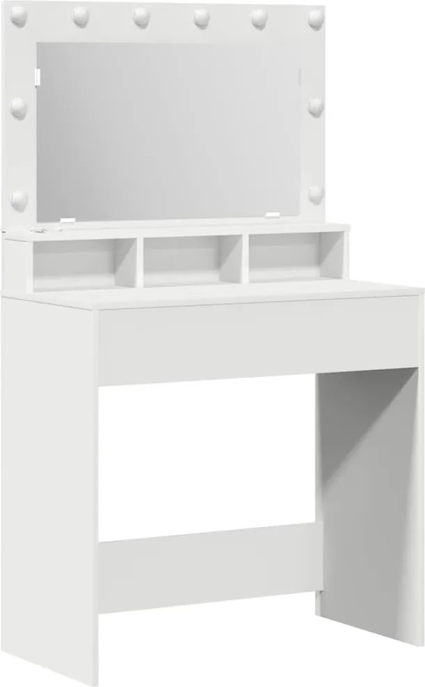 vidaXL Masă de Machiaj cu raft Alb 75,5 x 41 x 135 cm Lemn compozit