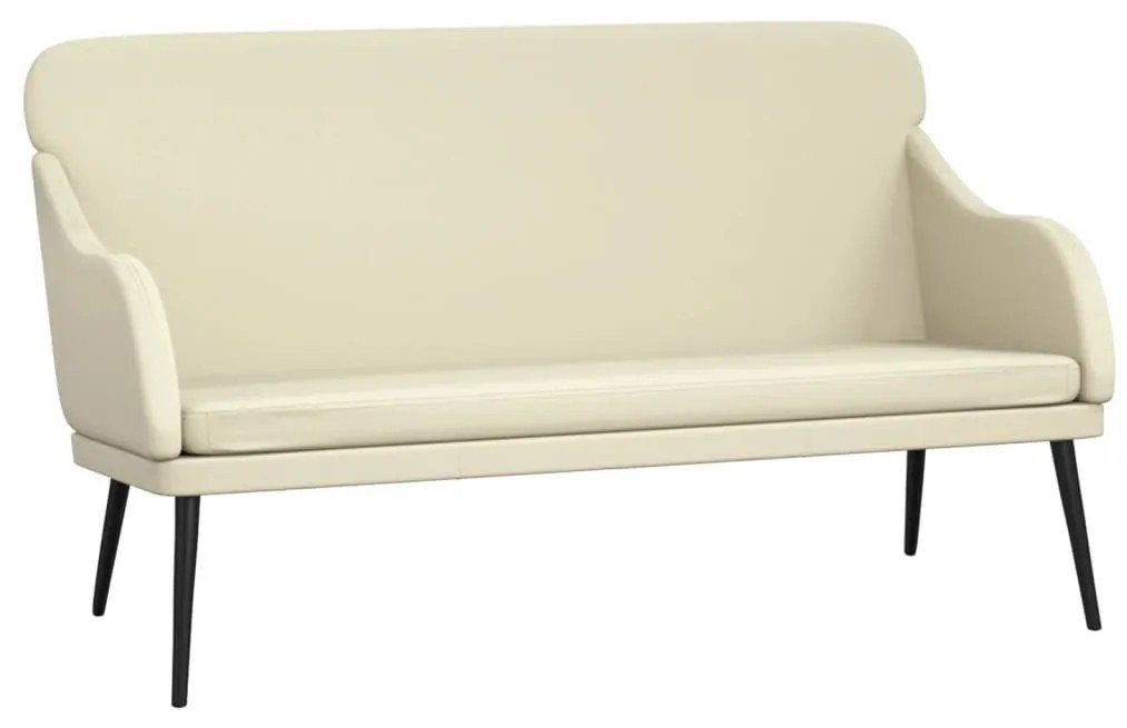 351431 vidaXL Bancă, crem, 110x76x80 cm, piele ecologică