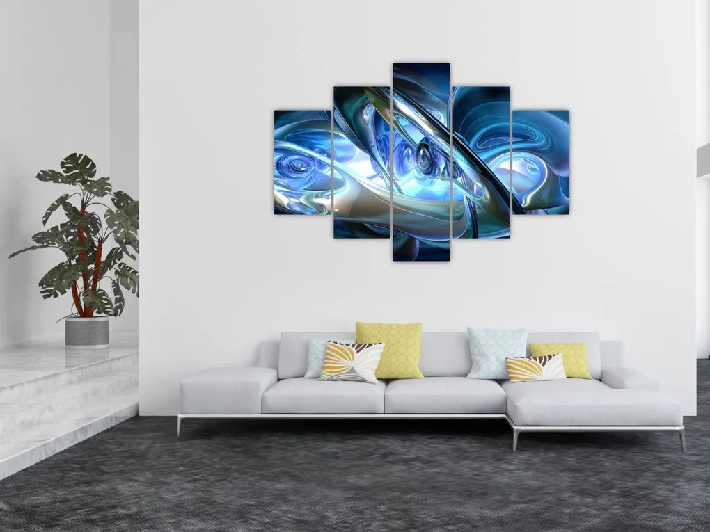 Tabloul fractalilor în albastru (150x105 cm)