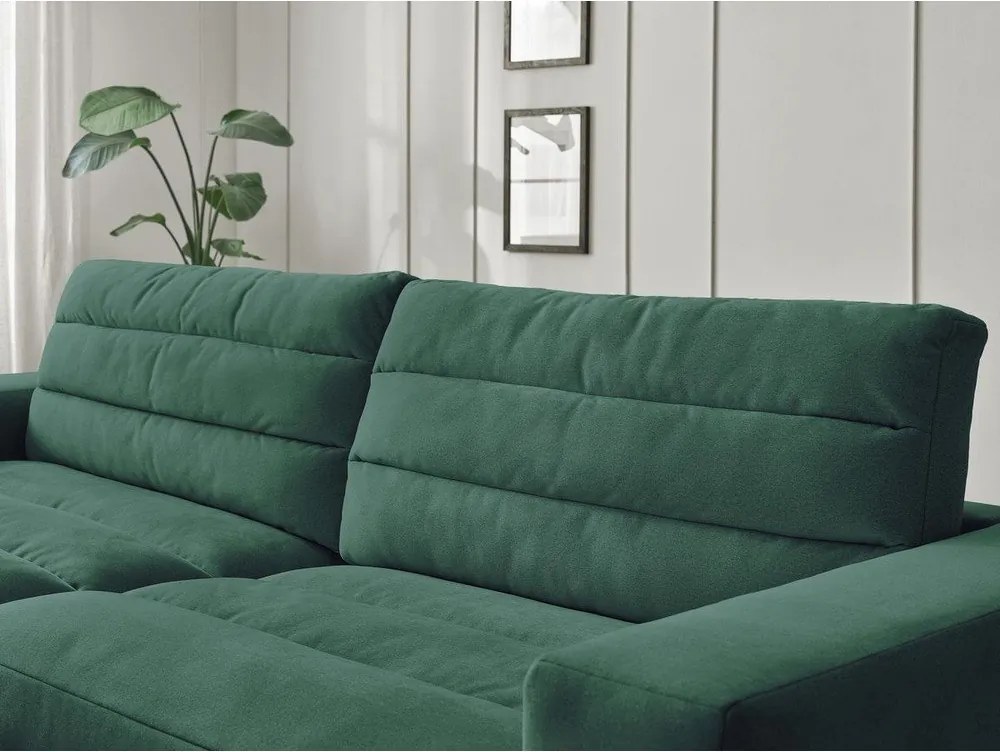 Colțar verde cu tapițerie din catifea (cu colț pe partea stângă/cu șezlong) Sierra – Bobochic Paris