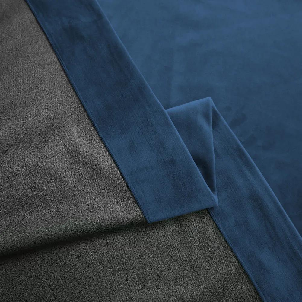 Set draperie din catifea blackout cu inele, Madison, densitate 700 g/ml, Dark Cerulean, 2 buc
