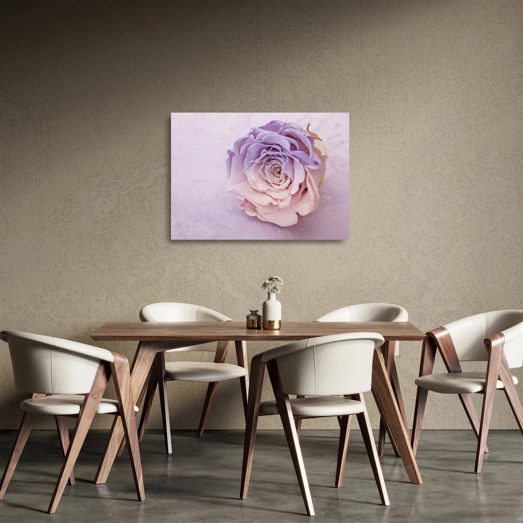 Tablou pe sticlă detaliu florii de trandafir (70x50 cm)