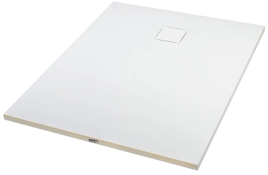 Cagliari White 80x100x2,6 cm tăviță de duș pătrată, SMC, cu sifon inclus