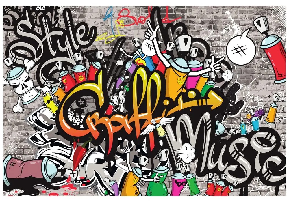 Tapet graffiti colorate