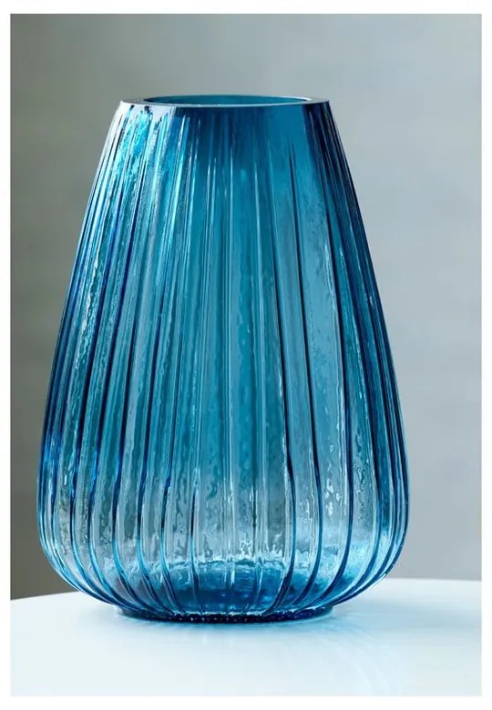 Vază din sticlă Bitz Kusintha, înălțime 22 cm, albastru