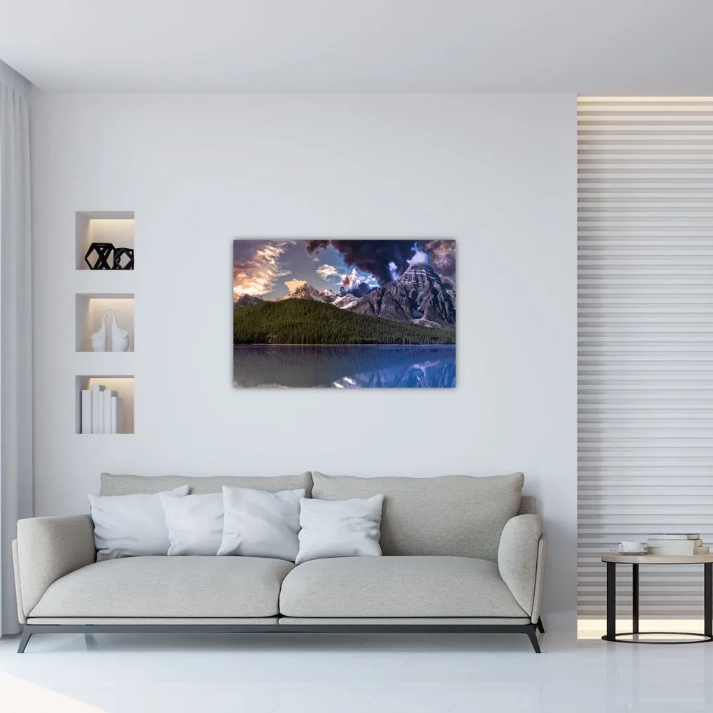 Tablou cu lac și munți (90x60 cm)