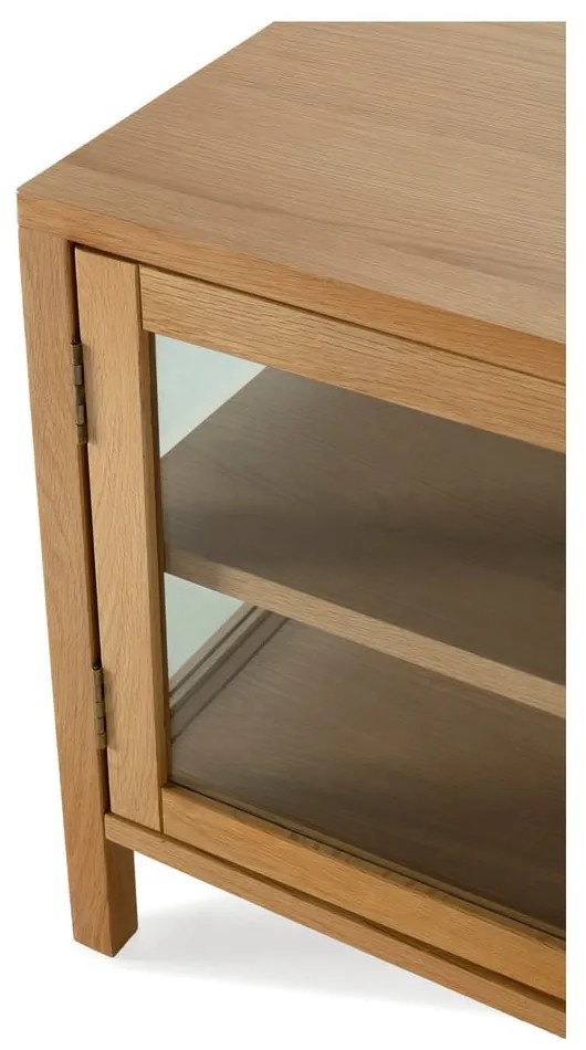 Comodă TV în culoare naturală cu aspect de lemn de stejar 160x50x40 cm Ceci – MOME