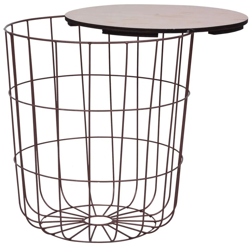287649 vidaXL Măsuță de cafea, arămiu, Ø 39,5 cm, MDF
