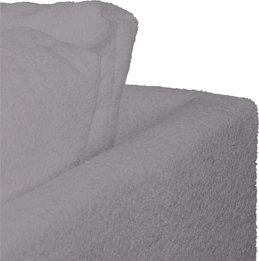 Colțar gri închis cu tapițerie din stofă bouclé (cu colț pe partea dreaptă) Ariella – Ropez