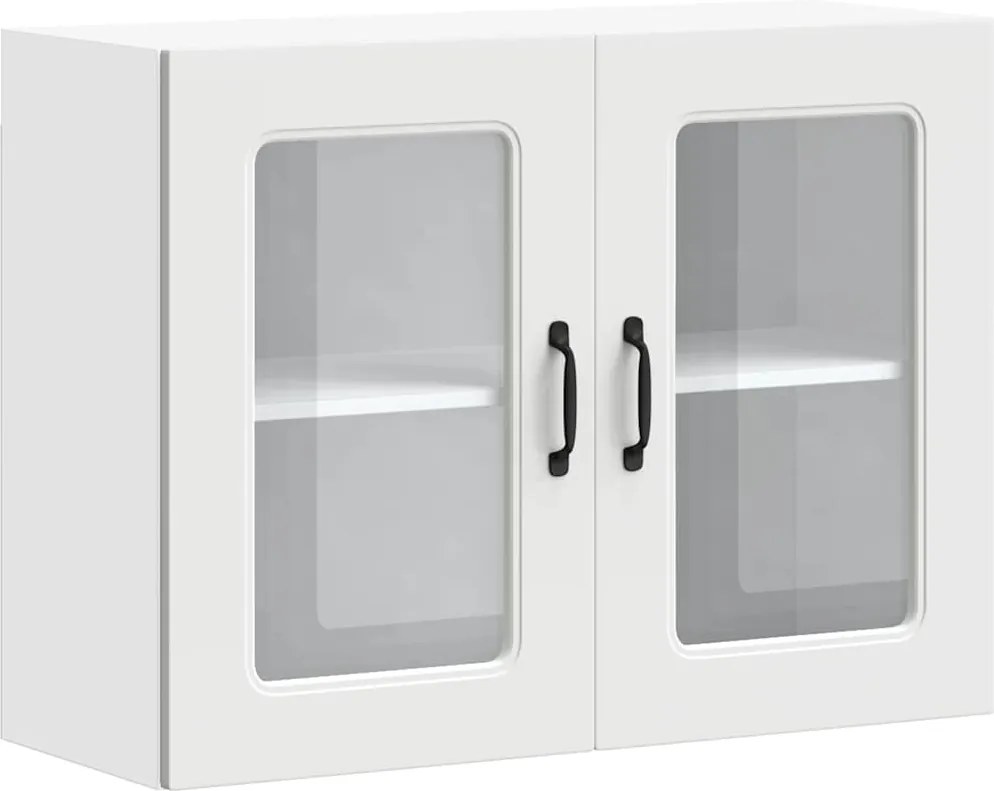 vidaXL Dulap de bucătărie cu ușă sticlă „Kalmar” lemn prelucrat alb