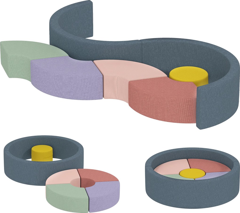 AIYAPLAY Traseu motricitate bebe modul motricitate bebe 7 piese cu husă lavabilă 107 x 107 x 30 cm multicolor | Aosom Romania