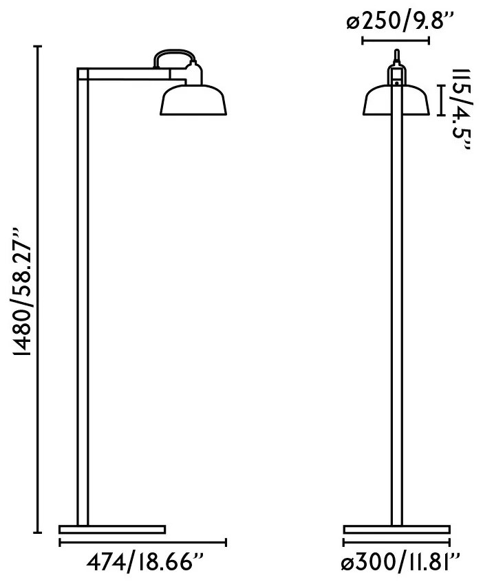 Lampadar/Lampa de podea design ambiental TATAWIN negru