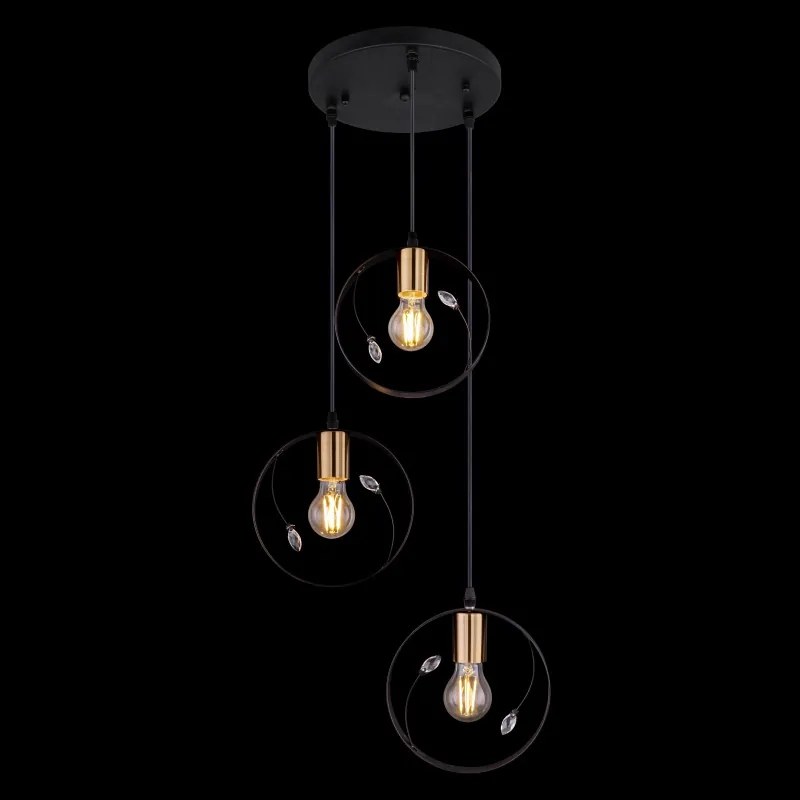 Lustra suspendata design modern VIGO negru 15346-3 GL
