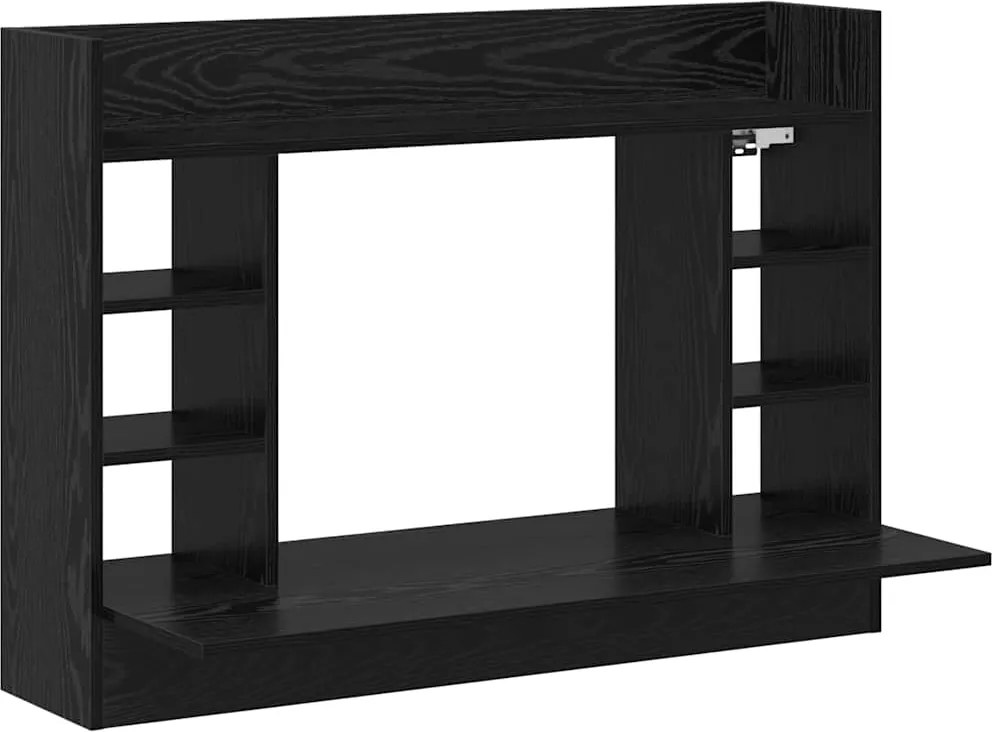 vidaXL Birou montat pe perete cu raft Stejar negru 105 x 48 x 75 cm