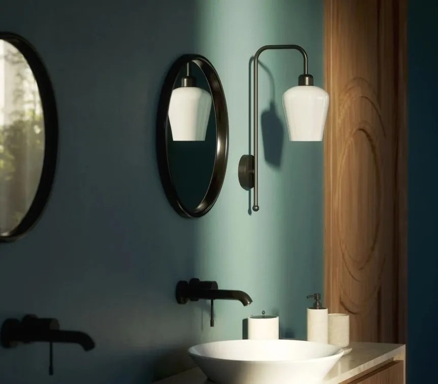 Aplica de perete design italian din alama si sticla Talis