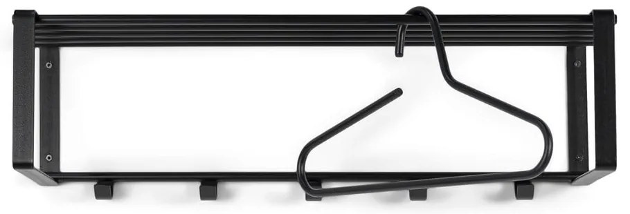 Cuier de perete negru cu raft din metal Rex – Spinder Design