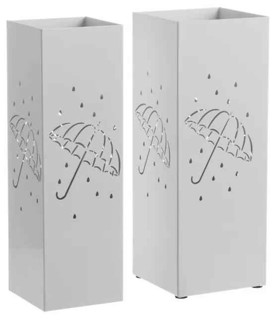 Set 2 suporturi albe din metal pentru umbrele Antonina Unimasa