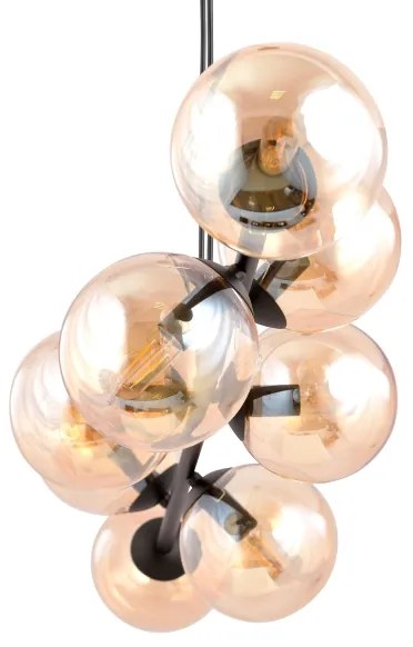 Lustră pe tijă LINEAR 8xE14/10W/230V negru/bej