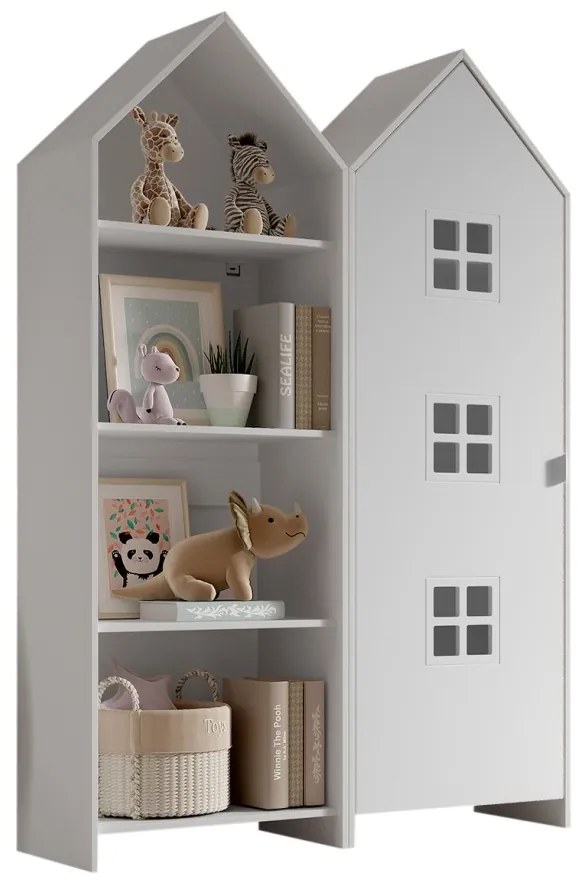 Set 2 dulapuri pentru copii Casami Bruges tip căsuță de plajă – 1 alb cu ușă și 1 deschis – Vipack