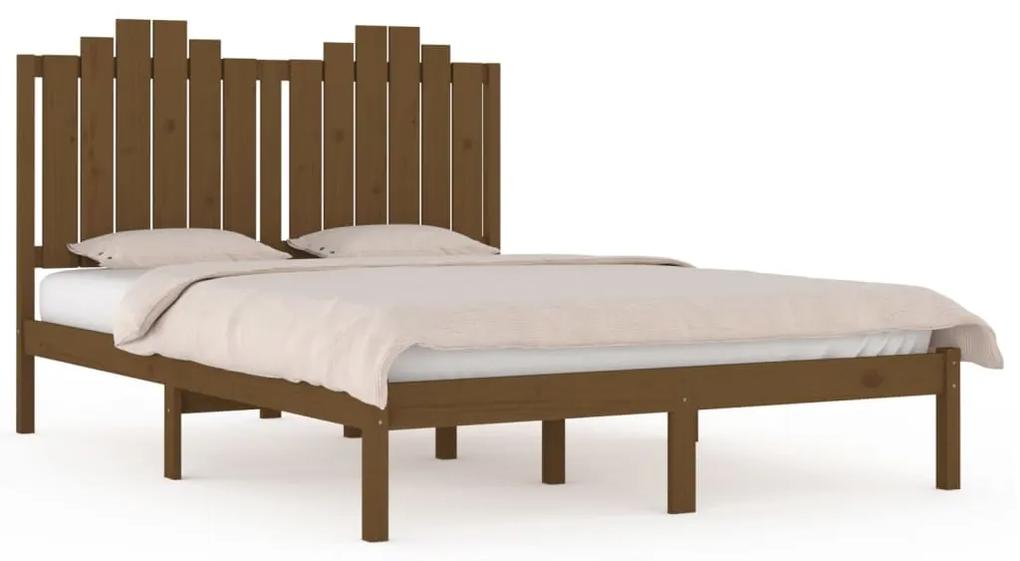 3103776 vidaXL Cadru de pat, maro miere, 120x200 cm, lemn masiv de pin