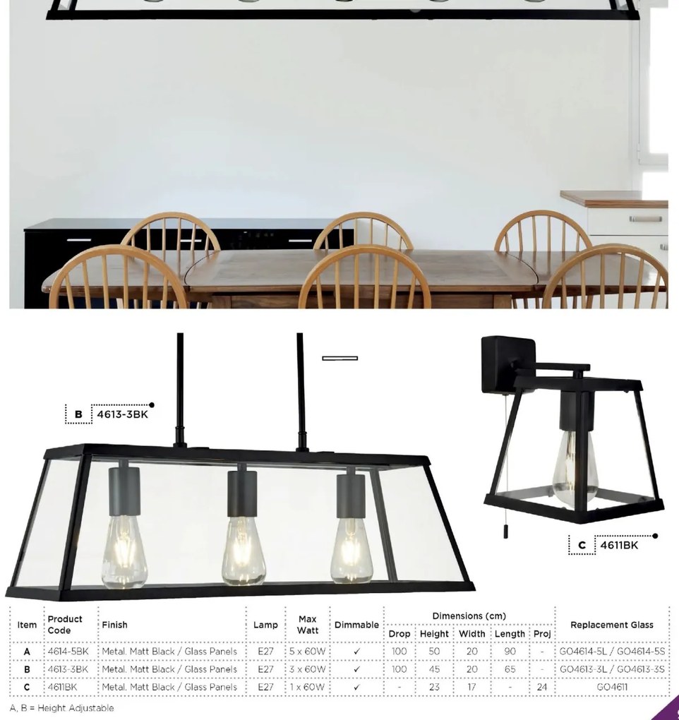 Lustra clasica design traditional Voyager 5L negru 4614-5BK SRT