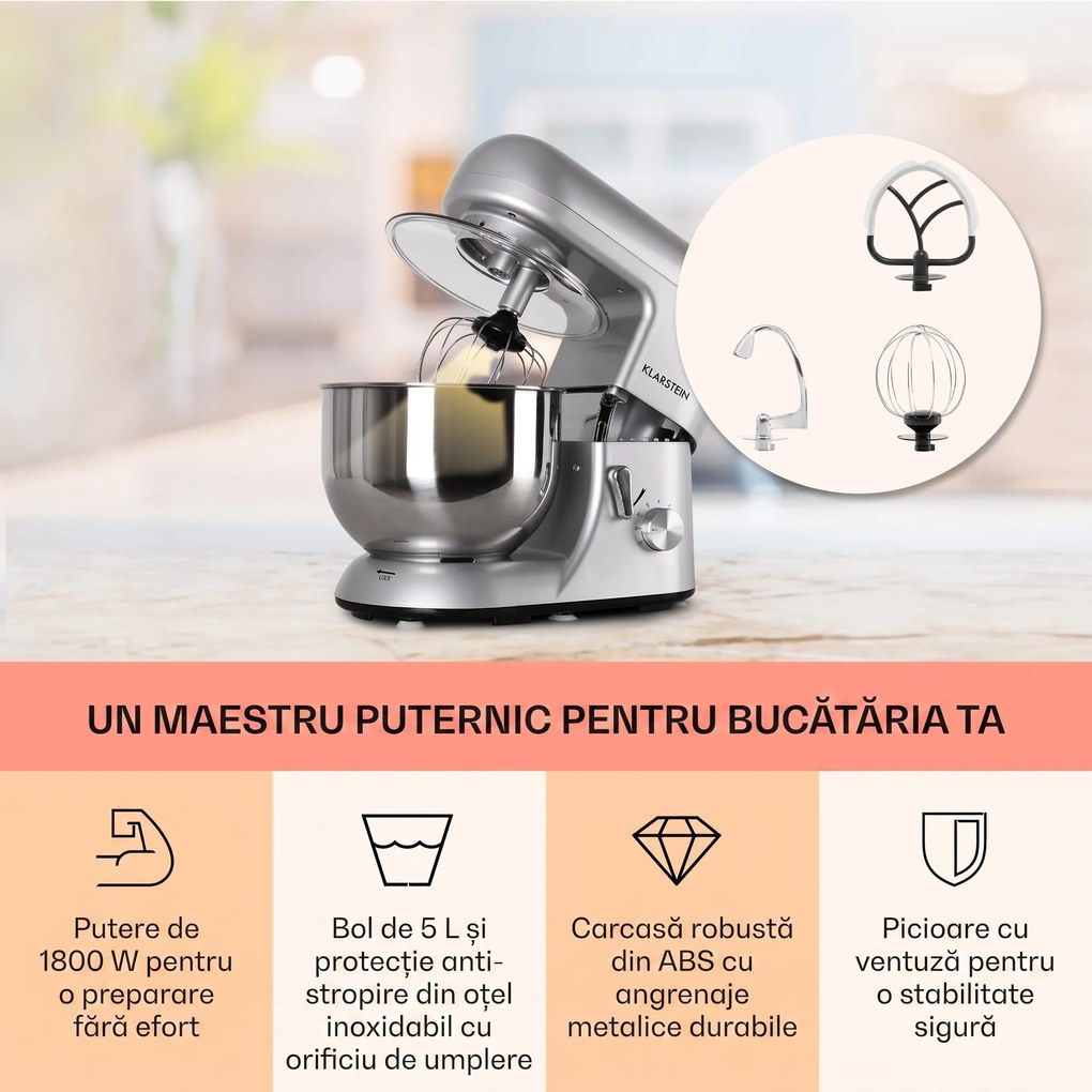 Klarstein Bella, robot de bucătărie, 1800 W, 5,2l