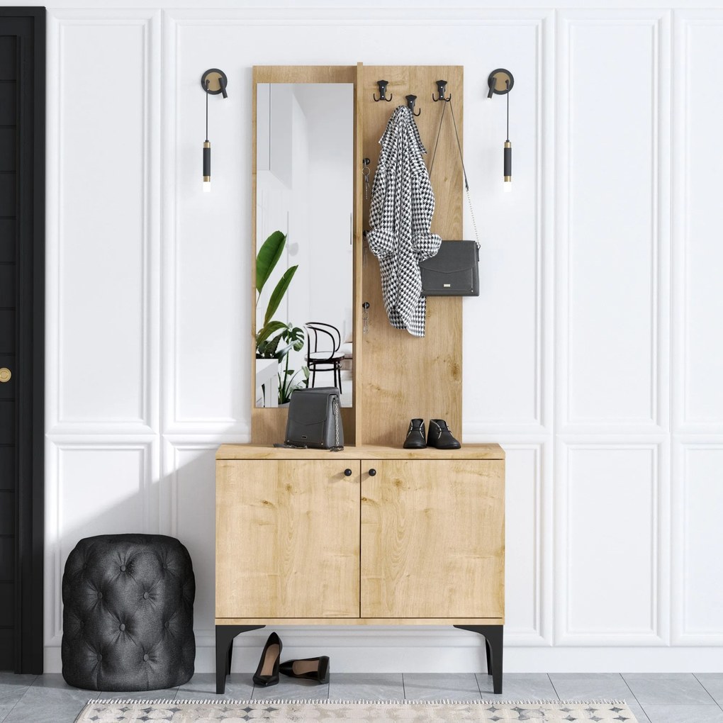 Set mobilier pentru hol Lara (Stejar). 1072683