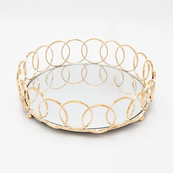 SET 2x tavă decorativă d. 27/33/37 cm auriu