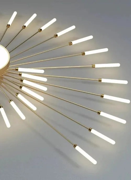 Lustra LED, 3 Tipuri De Lumina, 60W, Auriu