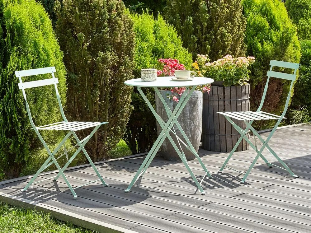Set mobilier de grădină FLORI (verde) (pentru 2 persoane). 1026909