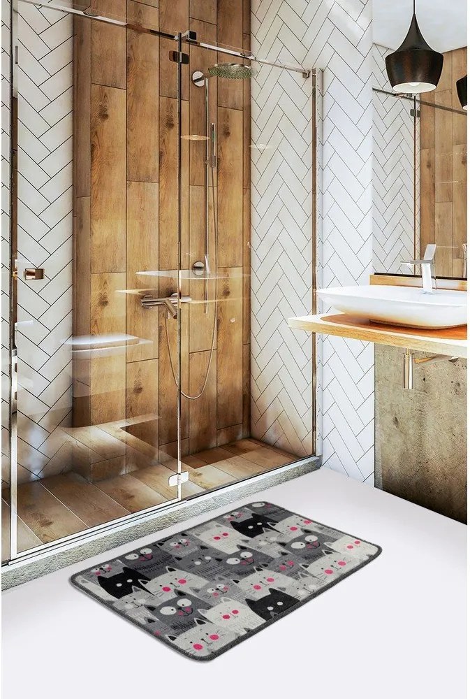 Covoraș de baie gri 40x60 cm Meow – Foutastic