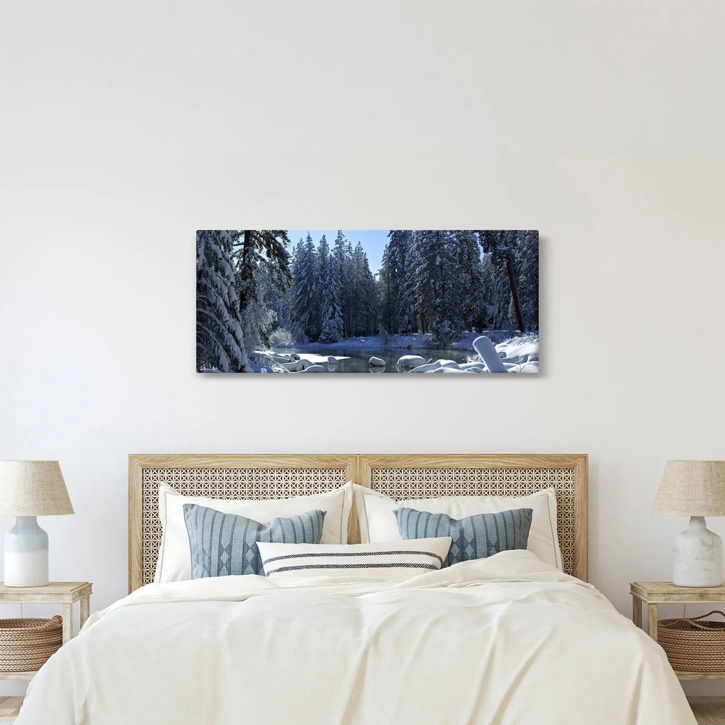 Tablou pădurii înzăpezite (120x50 cm)