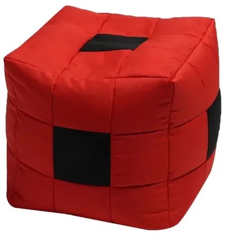 Taburet Cub, Material impermeabil - Black Spotted Cube