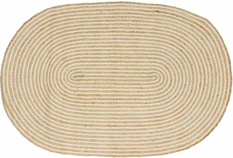 vidaXL Covor Natural și Alb 122 x 183 cm Iută