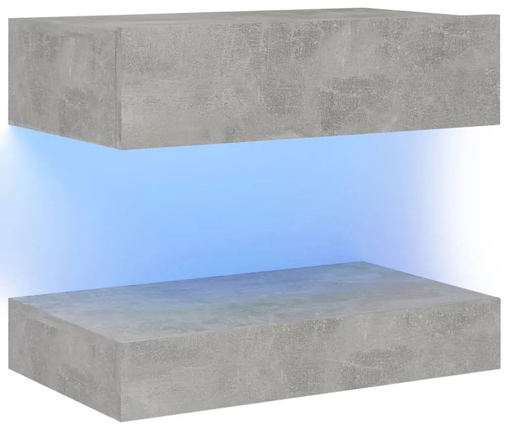 3079687 vidaXL Noptieră, gri beton, 60x35 cm, lemn prelucrat