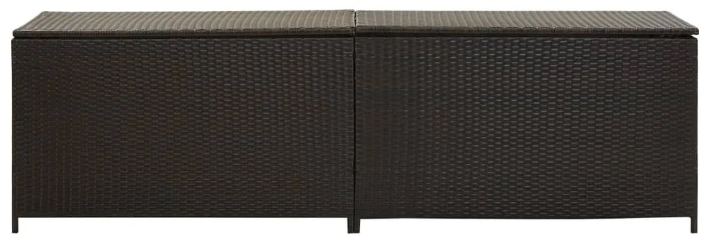 46475 vidaXL Ladă de depozitare de grădină, maro, 200x50x60 cm, poliratan