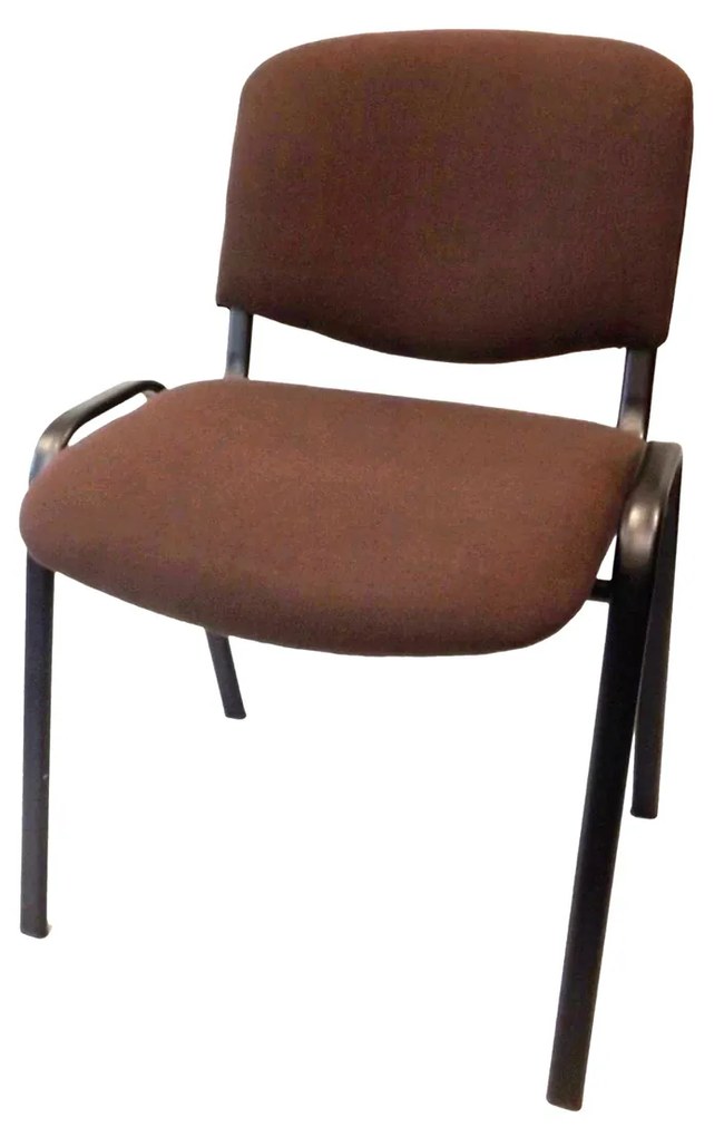 Scaun de birou VIZITATOR, cadru metalic, tapitat cu stofa, maro, 52x44x76 cm