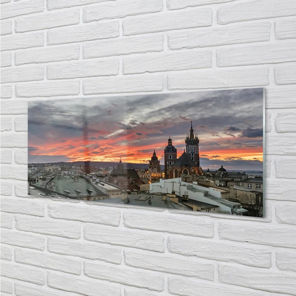 Tablouri acrilice Cracovia Sunset Panorama