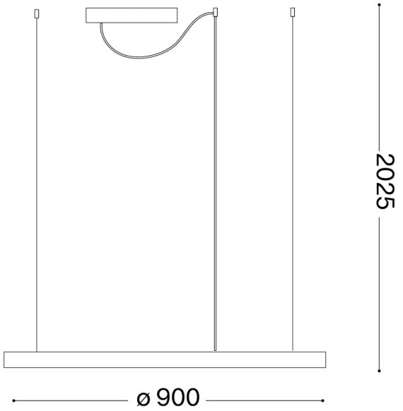 Ideal Lux ORACLE SLIM - Lustră LED suspendată pe cablu, 53W/230V, 4000K, Ø 90 cm, auriu