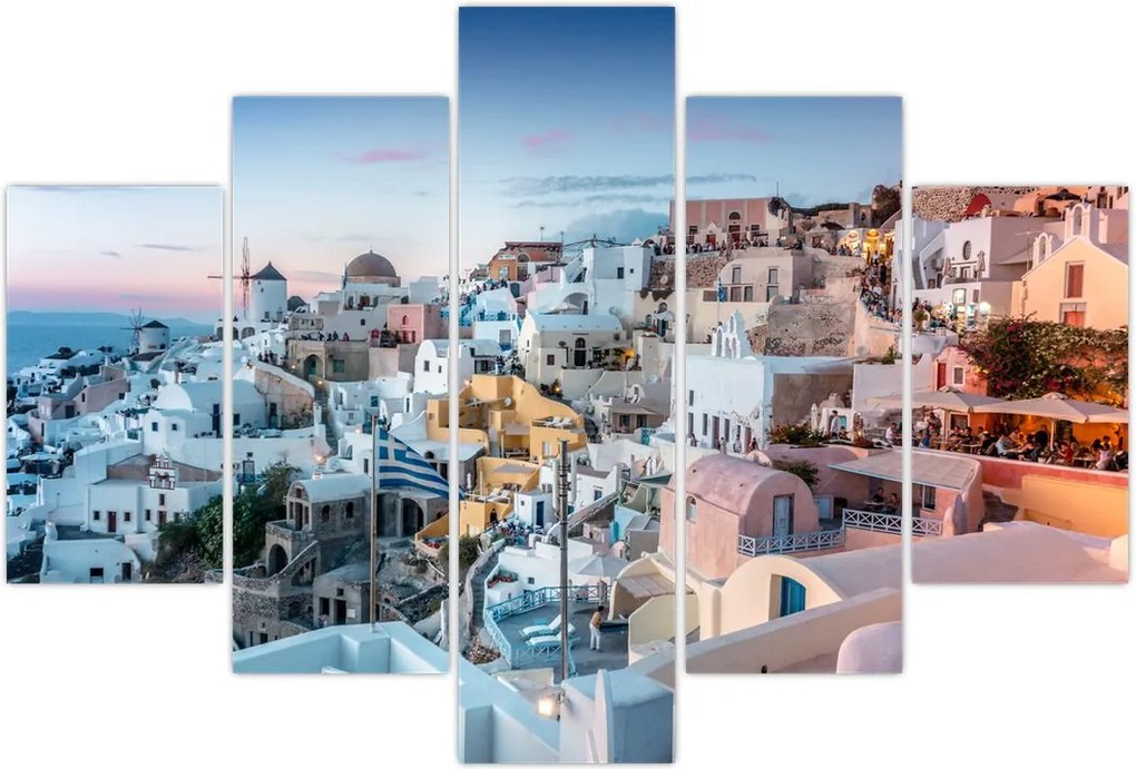 Tablou - Amurg în Santorini (150x105 cm)