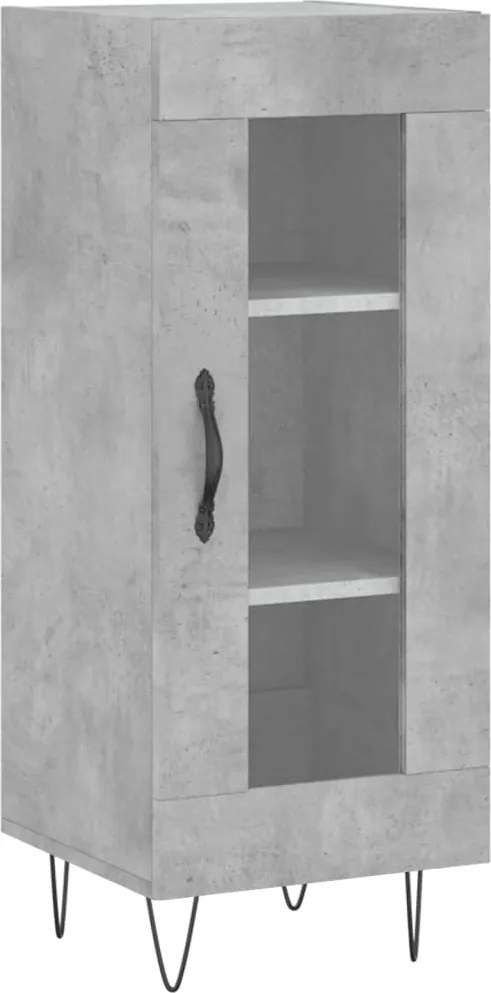 vidaXL Servantă, gri beton, 34,5x34x90 cm, lemn compozit