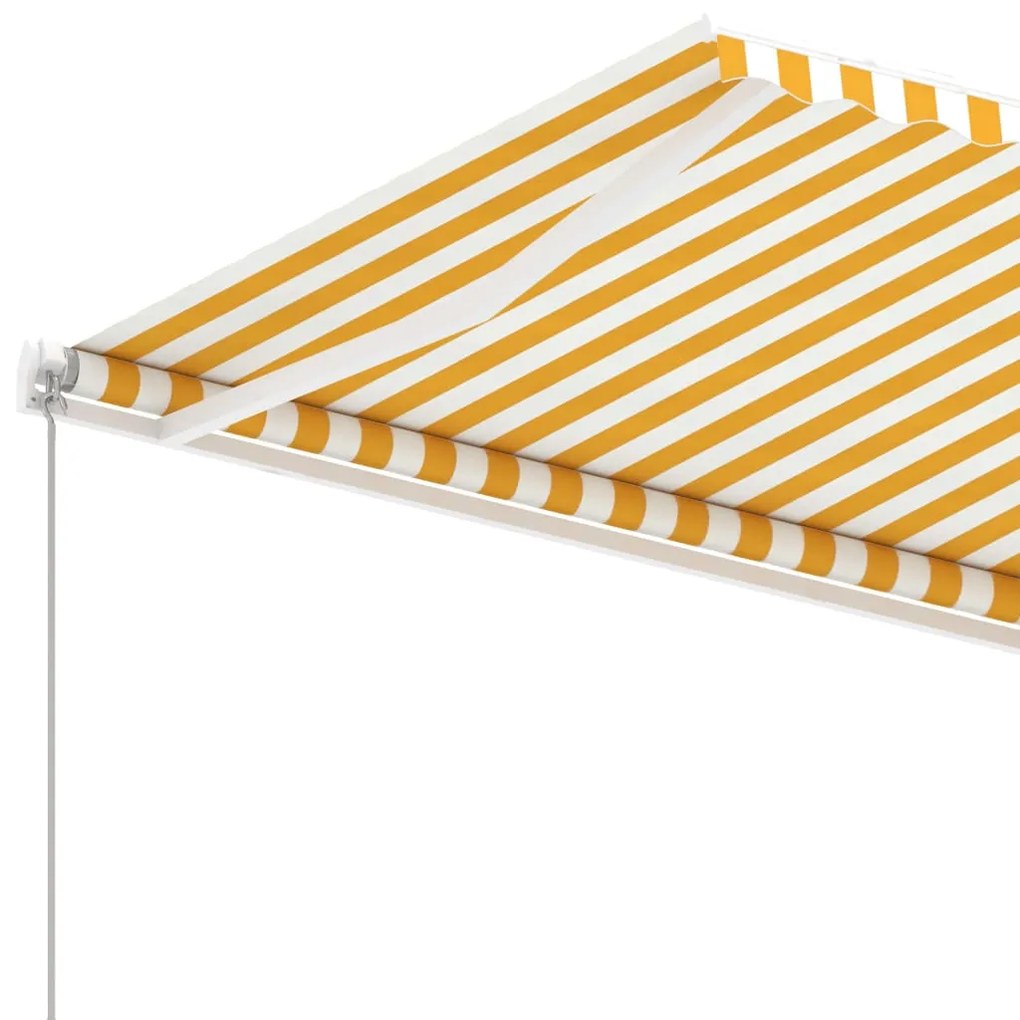 Copertina autonoma retractabila manual, galben alb, 600x350 cm Galben si alb, 600 x 350 cm