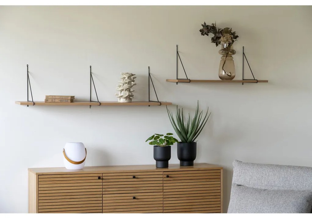 Fulda Ghivece de flori, metal, negru, 2pcs