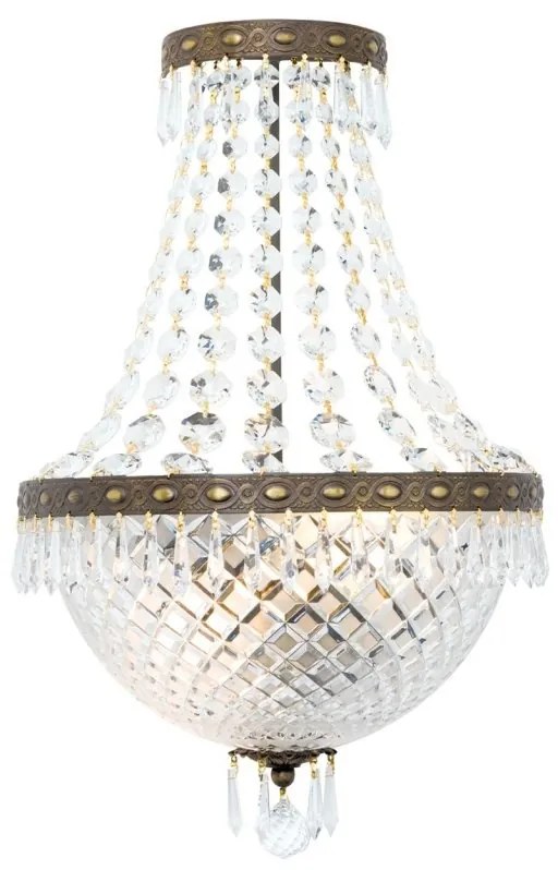 Aplica de perete cristal SCHOLER, EMPIRE CRYSTAL antique patina