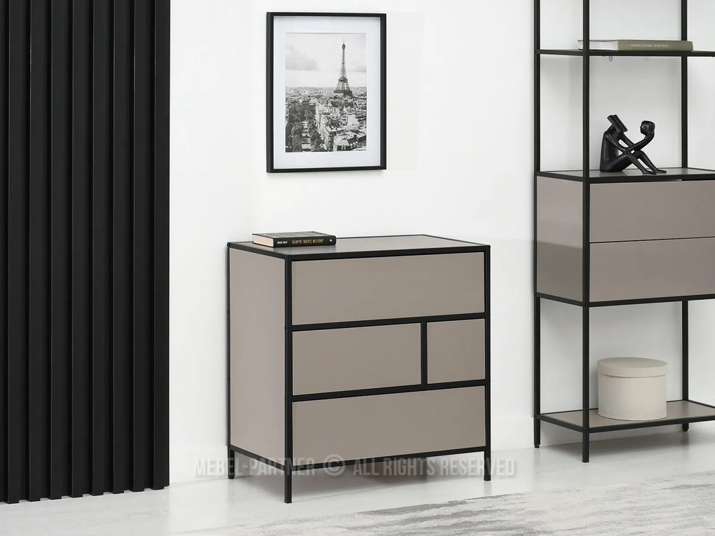 Comodă Soren Kom (bej + negru). Promo -39%. 1110769