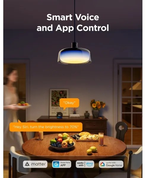 Govee - Lampă suspendată LED RGBICWW, reglabilă, cu cablu, LED/21W/230V, finisaj mat, Wi‑Fi