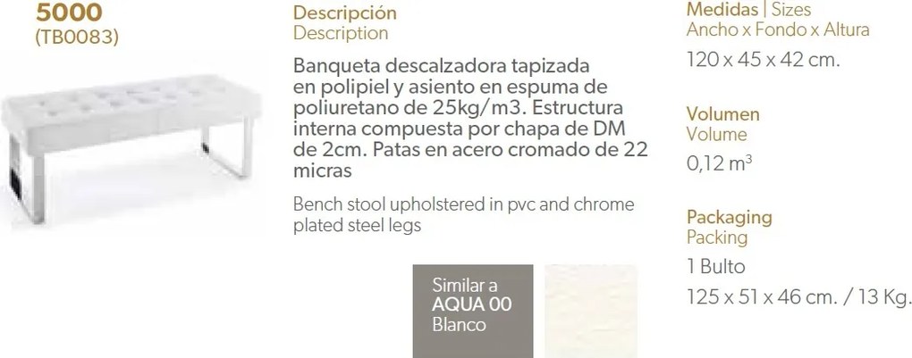 Bancheta tapitata design modern Bock AC-TB0083