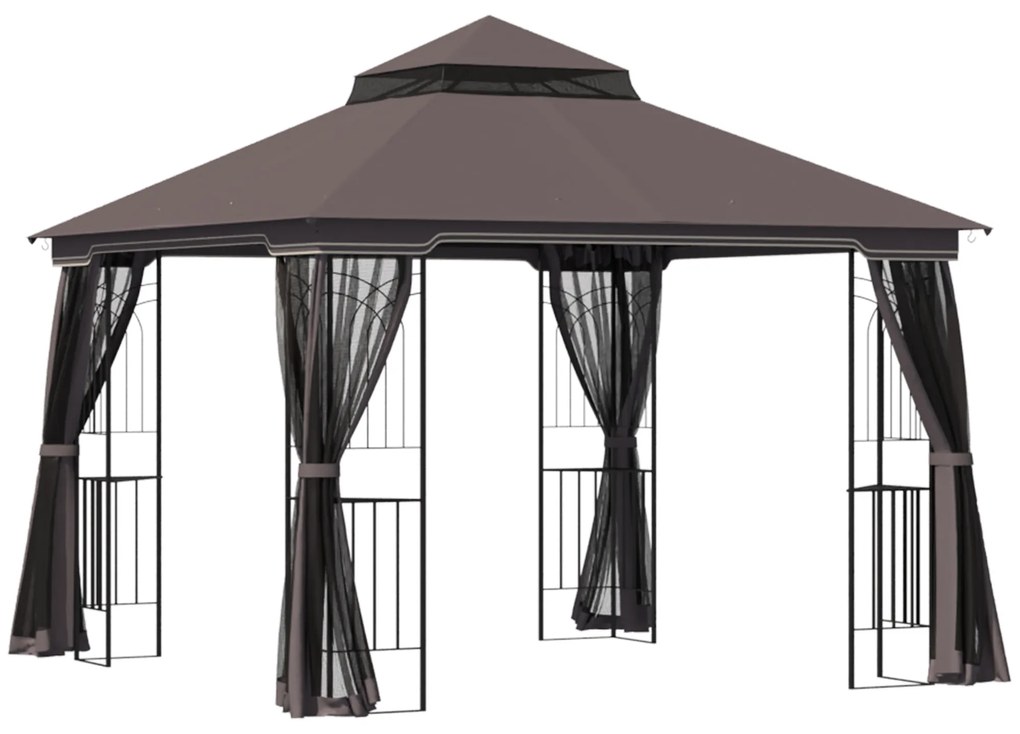 Outsunny Foisor pentru Gradina din Metal Negru 3x3m | Aosom.ro