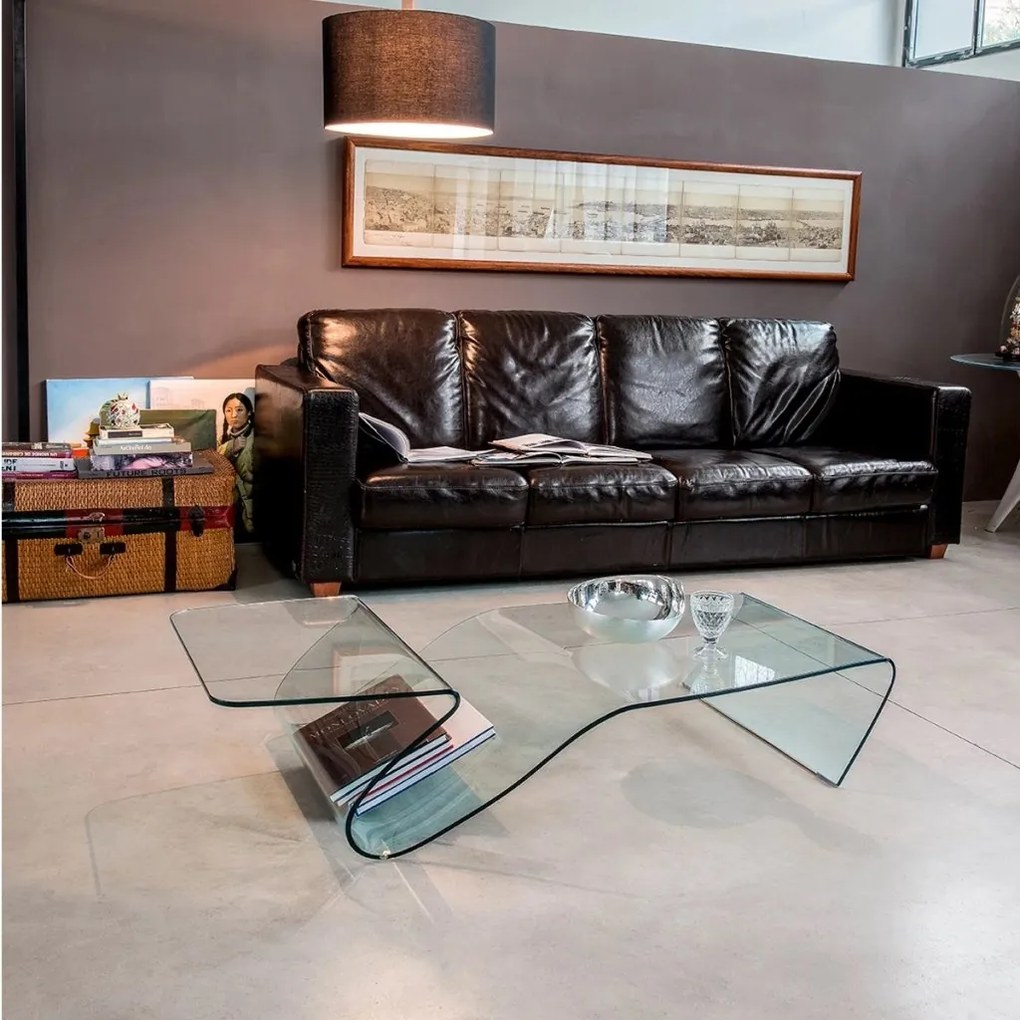 Masuta de Cafea Design LUX, Sticla Curbata, Alaric